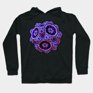 Vividly Colored Mandala with an Asymmetrical Center Hoodie